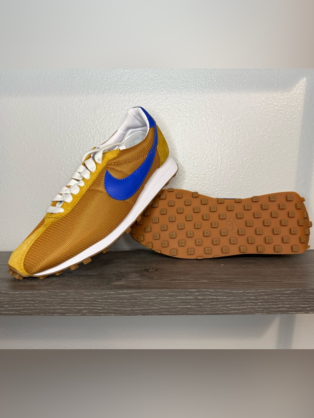 Nike women’s LD-1000 shoes in desert ochre-hyper royal blue; size 9W, new in box